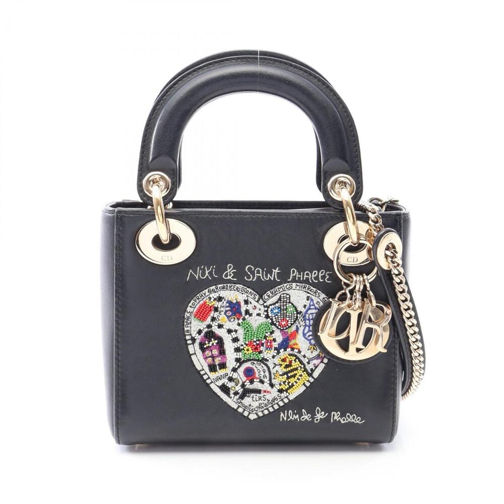 Christian Dior Dior Niki de Saint Phalle LADY DIOR MINI 2WAY Handbag, Leather...